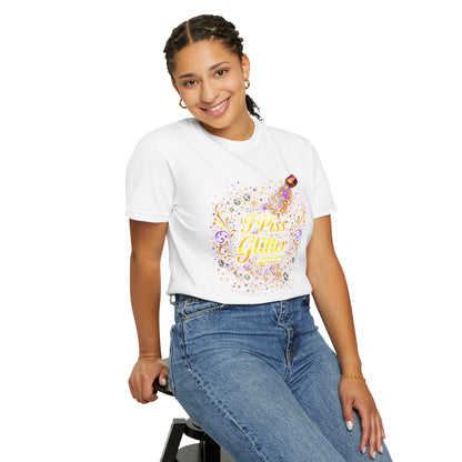 T-Shirt — 'Press Glitter' Sparkle Cosmetic Makeup Tee