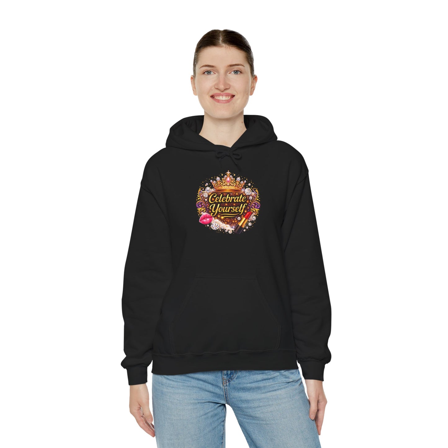 Celebrate Yourself Hoodie — Self-Love Crown Graphic Pullover