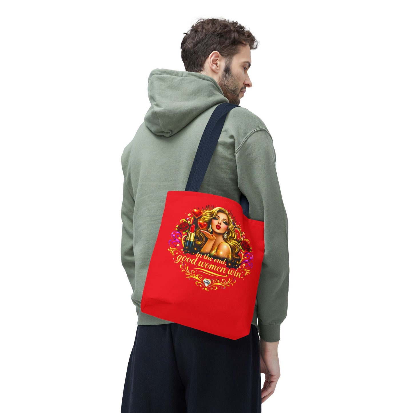 Tote Bag — "In the End, Good Women Win" Glamour Graphic Tote Blonde