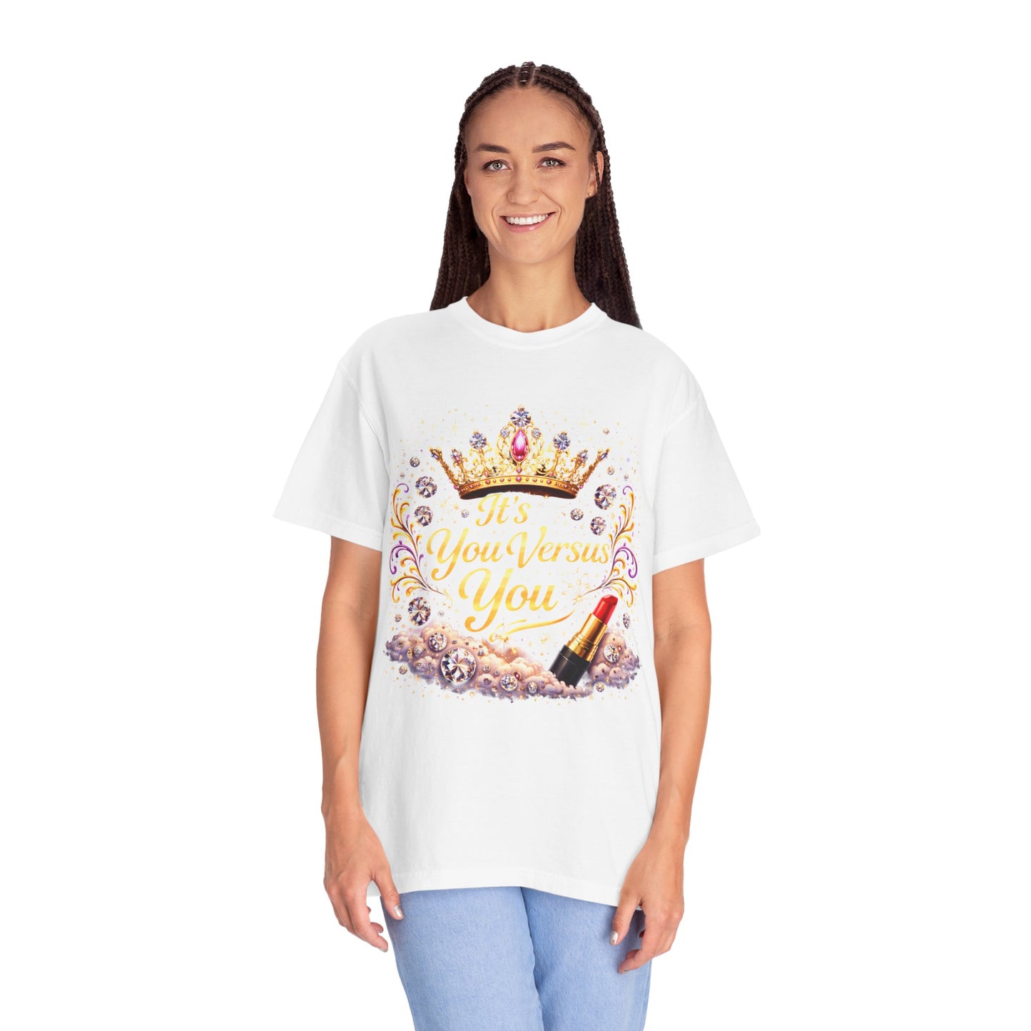 T-Shirt — "It's Your Business You" Crown & Lipstick Graphic Tee