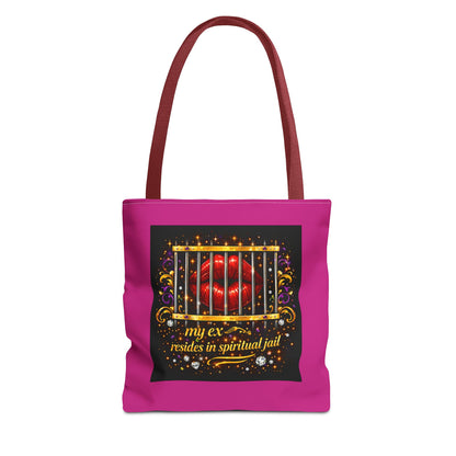 Tote Bag — "My Ex Resides in Spiritual Jail" Decorative Heart Cage Tote
