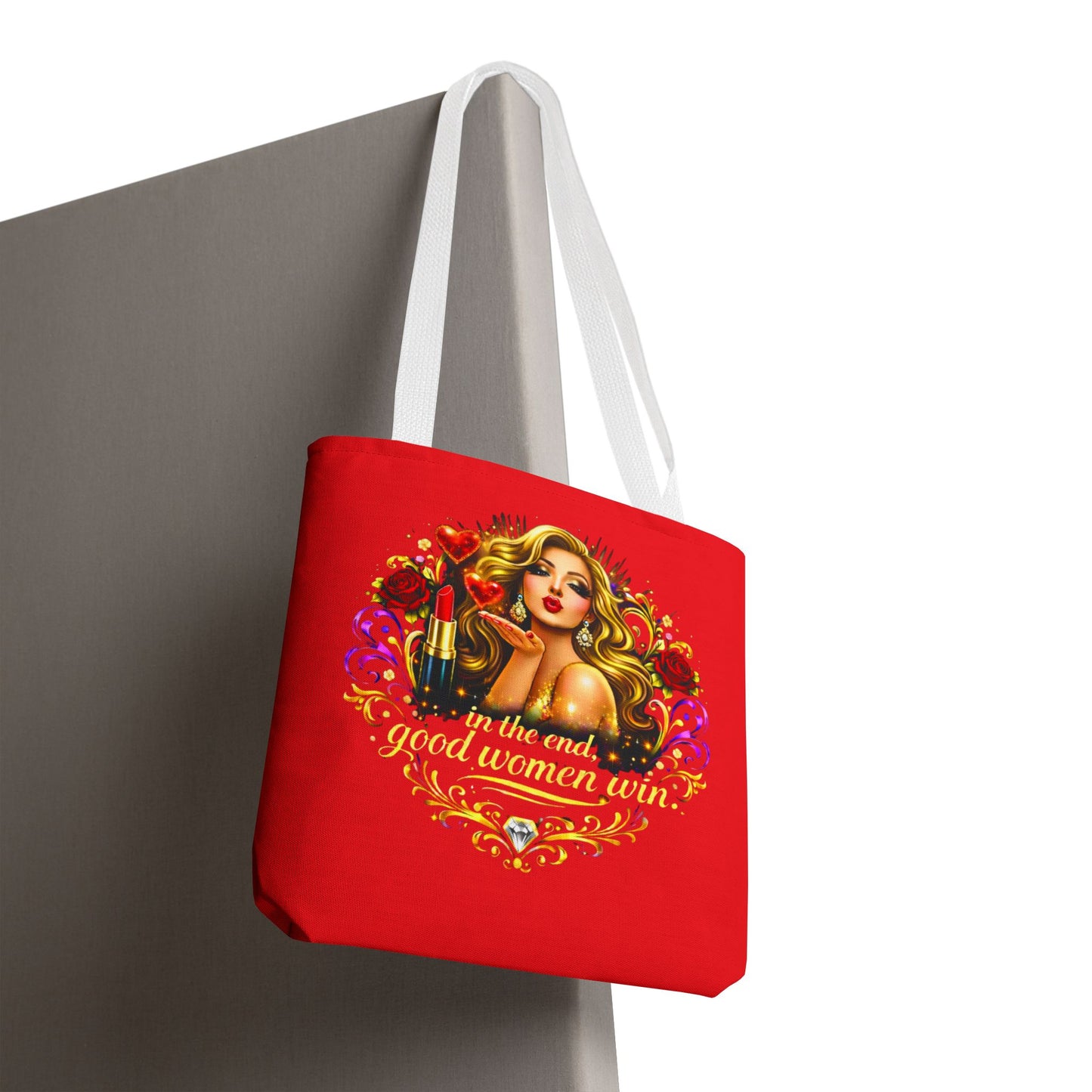 Tote Bag — "In the End, Good Women Win" Glamour Graphic Tote Blonde