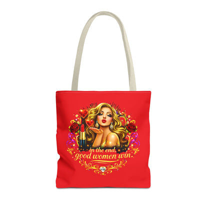 Tote Bag — "In the End, Good Women Win" Glamour Graphic Tote Blonde