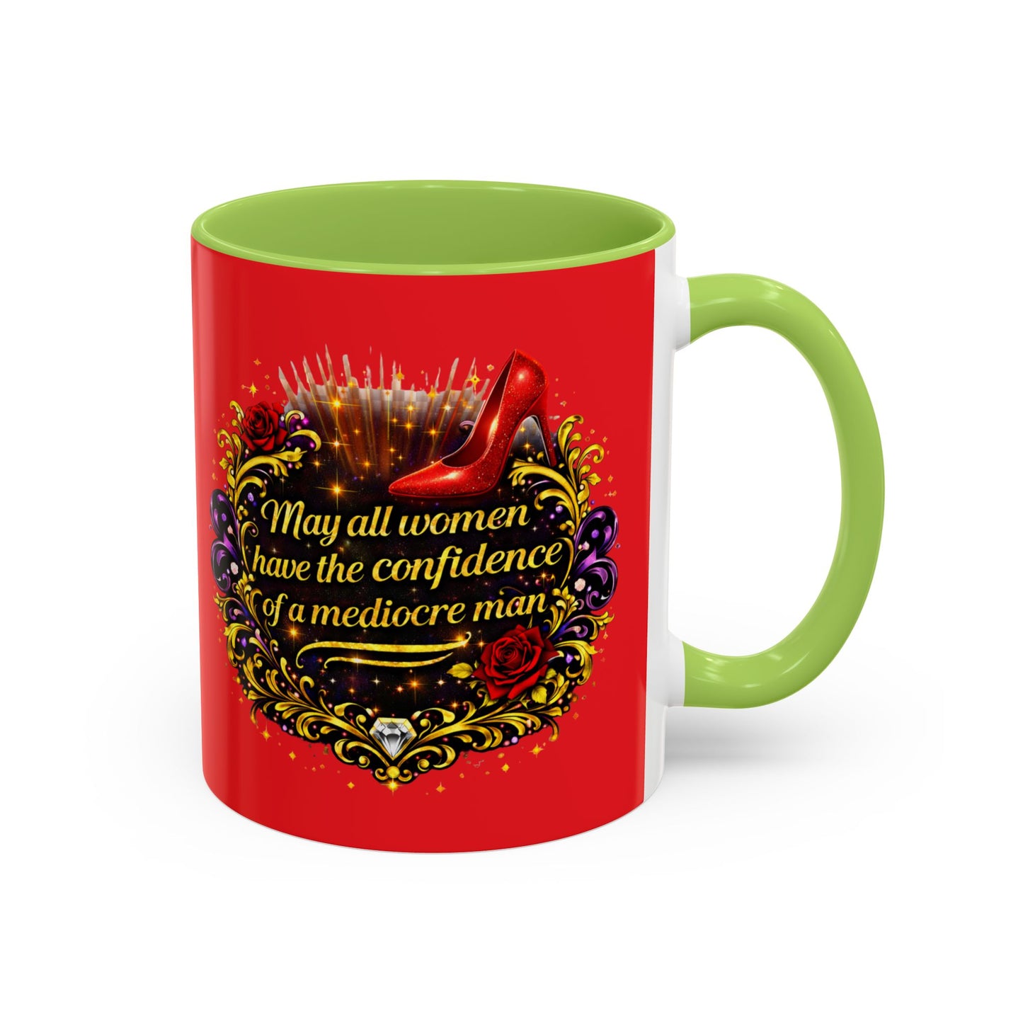 Coffee Mug — "May All Women Have the Confidence of a Mediocre Man" Red Accent