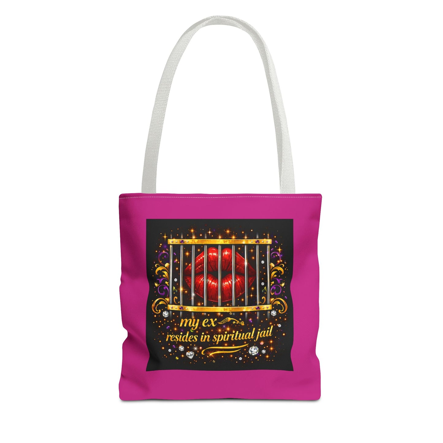 Tote Bag — "My Ex Resides in Spiritual Jail" Decorative Heart Cage Tote