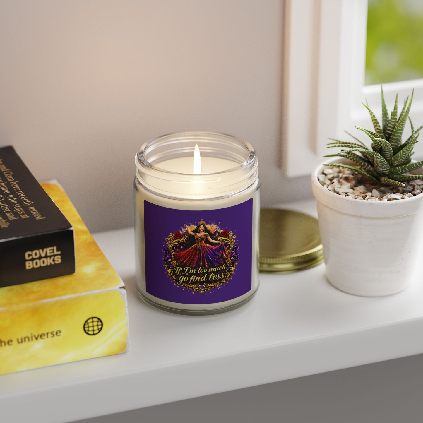 Coconut Apricot Scented Candle — "If I’m too much, go find less" (4oz & 9oz) Brunette