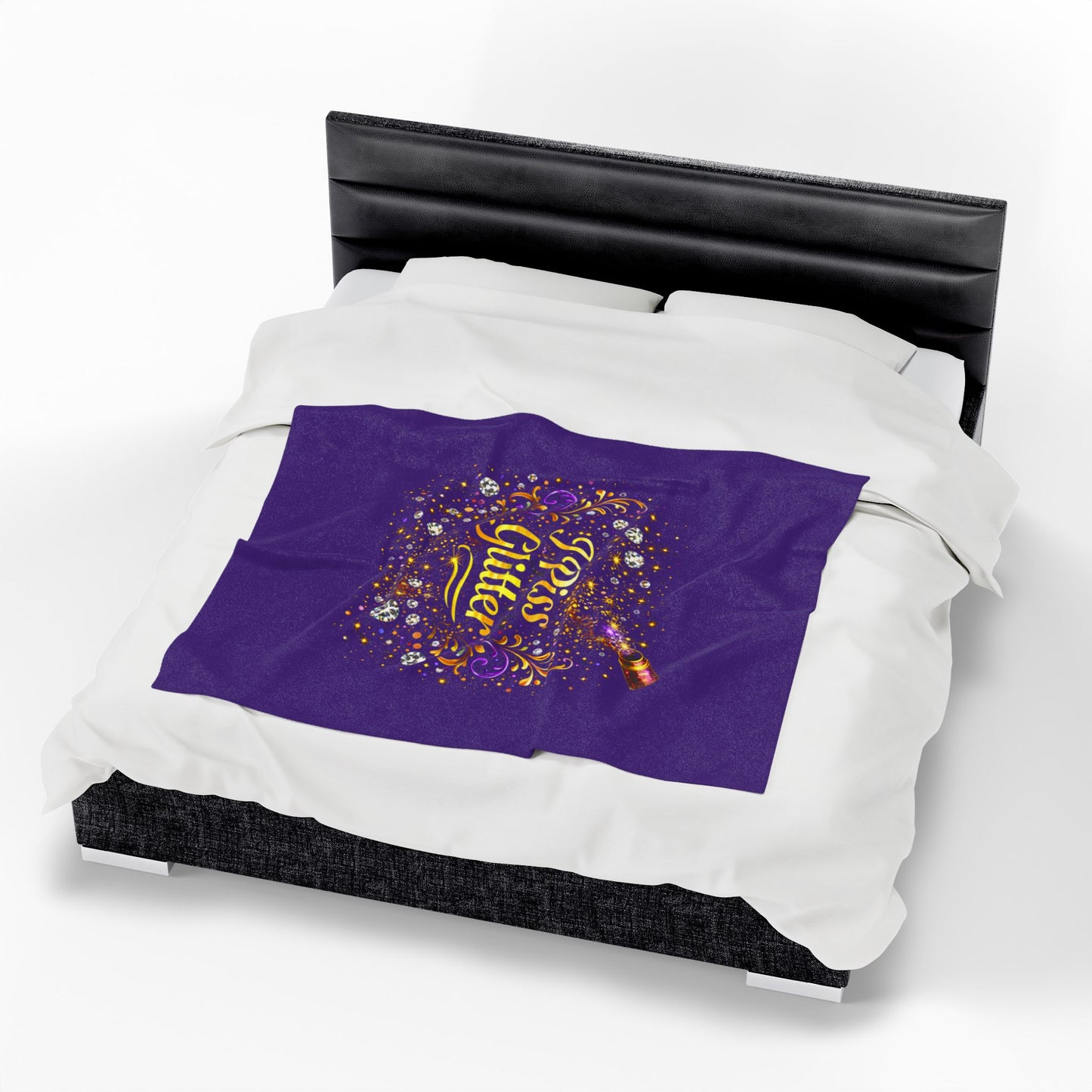 Velveteen Plush Blanket — "I Piss Glitter" Sparkle Throw for Fun, Sassy Gift