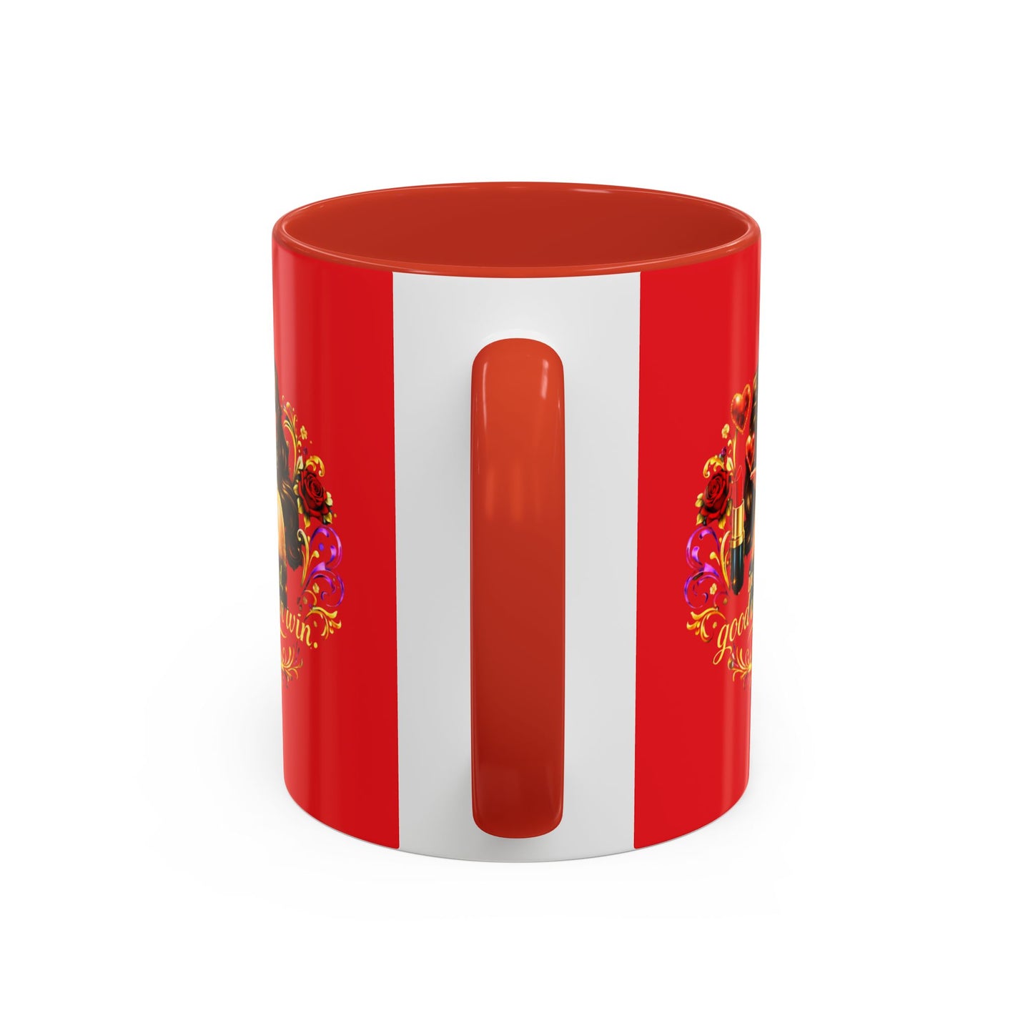 Coffee Mug — "In the End, Good Women Win" BRUNETTE Retro Pin-Up Design